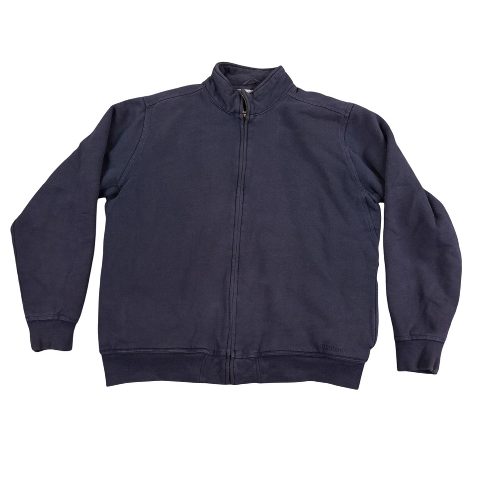 LL Bean Katahdin Iron Work Sherpa Lined Jacket Men Large‎ Blue Full Zip Gorpcore
